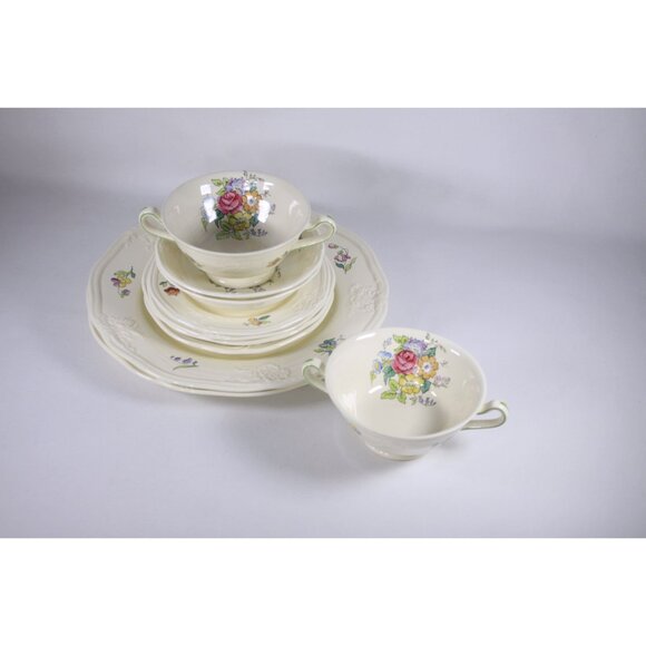 Vintage WWII 10 piece Minton England wedding breakfast set for 2, English - Picture 3 of 7